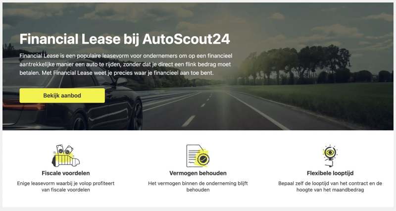 AutoScout24 lanceert Financial Lease aanbod 