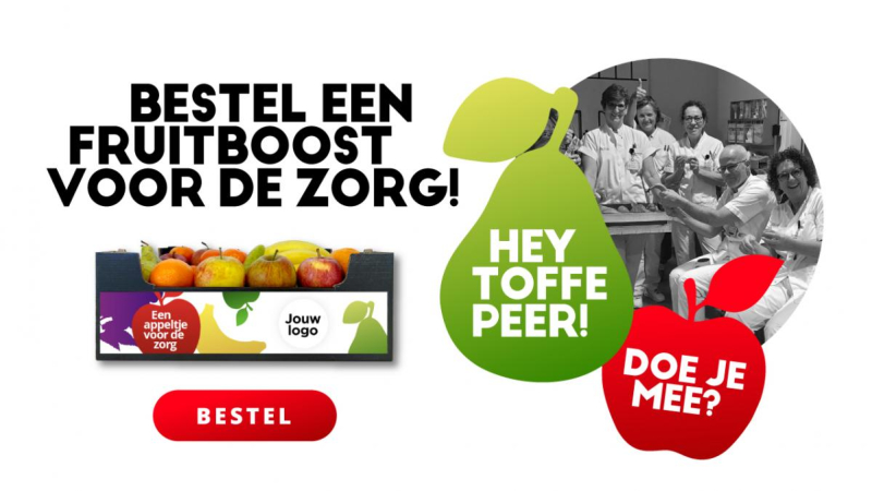 Ondernemers uitgedaagd om fruitboxen aan zorg te doneren